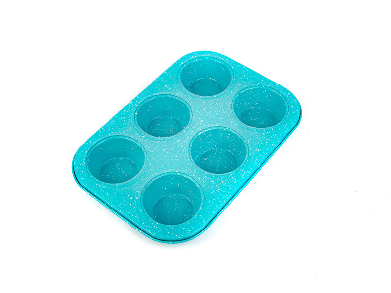 
					Форма для выпечки 6 кексов, углеродистая сталь, голубой, Сибирская посуда, SP-801-BL