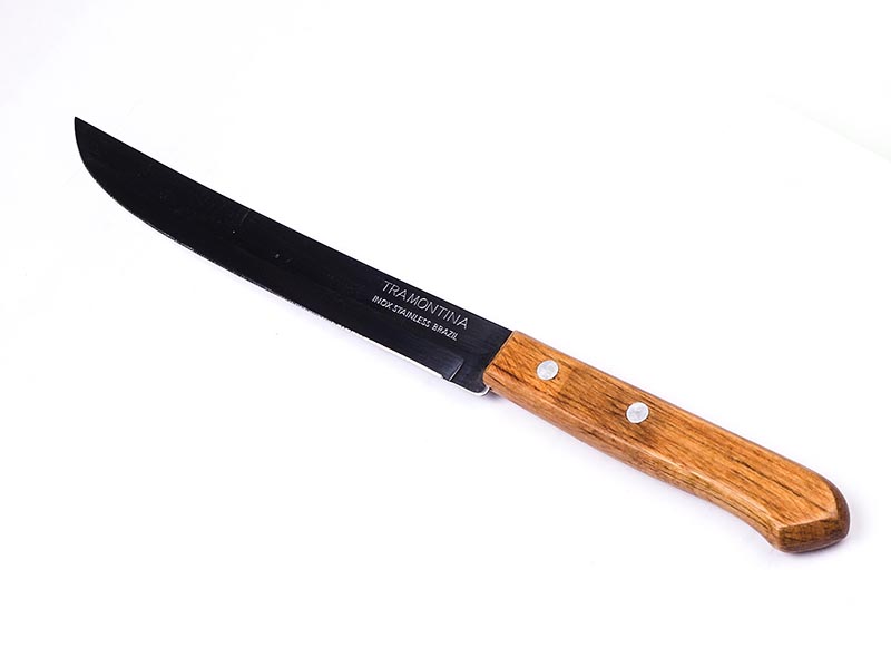 Деревянные кухонные ножи. Кухонный нож Tramontina. Нож Трамонтина с деревянной ручкой. Нож Tramontina с деревянной ручкой. Нож Трамонтина с зубчиками.