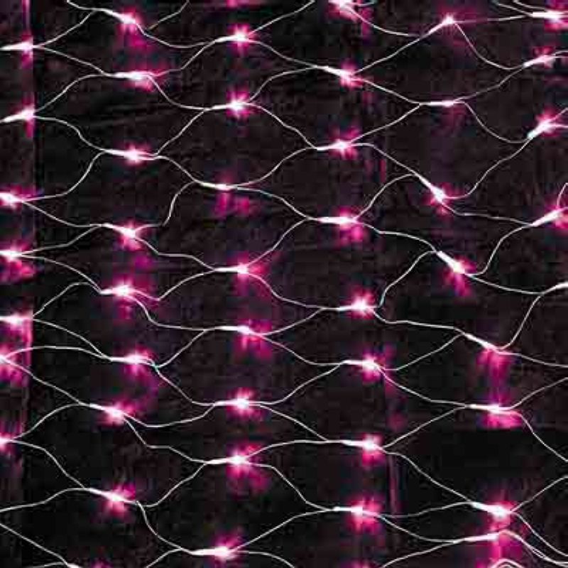 
					Гирлянда электр. сеть 144LED, 1,6x1,6м, розовый, 8 реж, прозр. провод, 220В, СНОУ БУМ