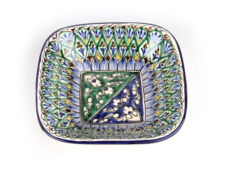 
					Салатник 18х18см керамика, серия Риштан, Узбекистан