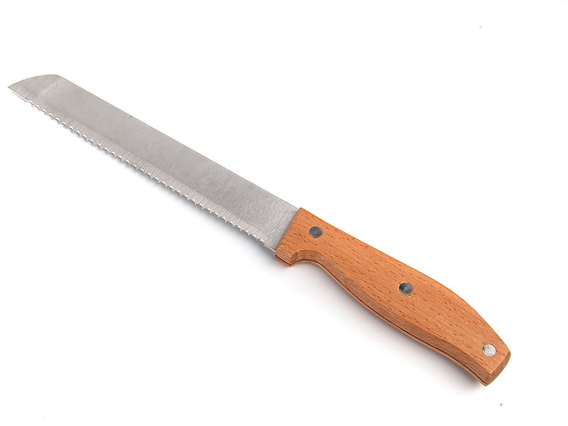 
					Нож кухонный для хлеба, ВУДИ, лезвие 17см, 99гр, нерж. сталь, дерево, Сибирская посуда, SP-234