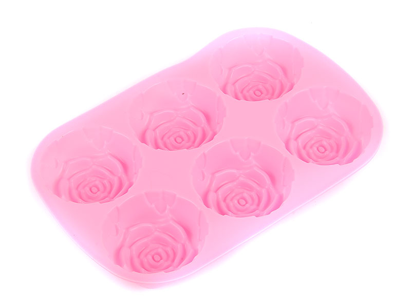 
					Форма силиконовая 6 ячеек "Роза", 24.5х16.5см, вес 94гр, розовый, Сибирская посуда, SP-531